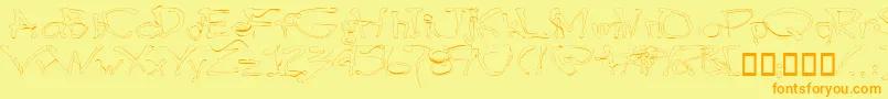 Шрифт Blotlb – оранжевые шрифты на жёлтом фоне