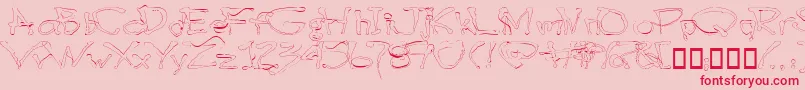 Fonte Blotlb – fontes vermelhas em um fundo rosa