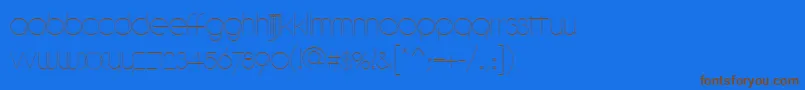 Circled-Schriftart – Braune Schriften auf blauem Hintergrund