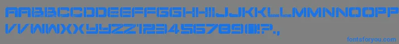 フォントDamageInc – 灰色の背景に青い文字