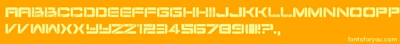 DamageInc Font – Yellow Fonts on Orange Background