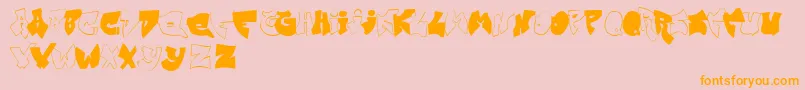 ZitGraffiti-Schriftart – Orangefarbene Schriften auf rosa Hintergrund