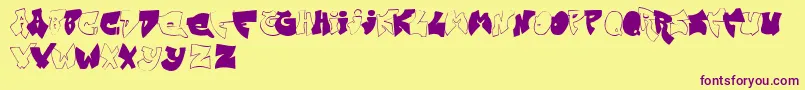 ZitGraffiti Font – Purple Fonts on Yellow Background