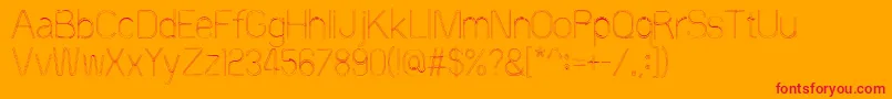 60sstripe-Schriftart – Rote Schriften auf orangefarbenem Hintergrund