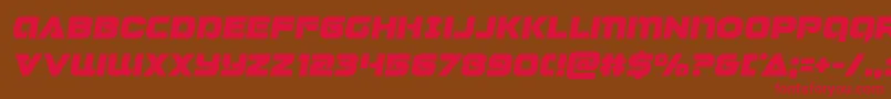 フォントJeebrasemital – 赤い文字が茶色の背景にあります。