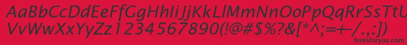 OfficetypesansItalic Font – Black Fonts on Red Background