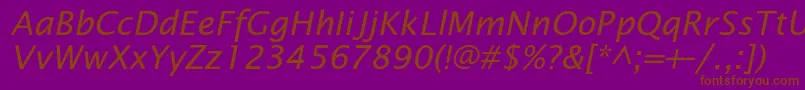 OfficetypesansItalic Font – Brown Fonts on Purple Background