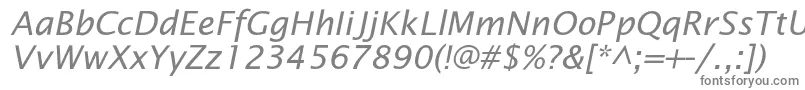 フォントOfficetypesansItalic – 白い背景に灰色の文字