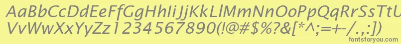 フォントOfficetypesansItalic – 黄色の背景に灰色の文字