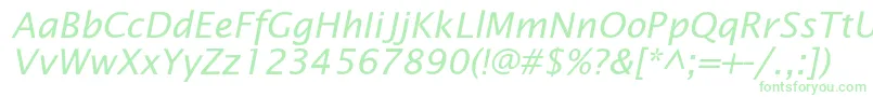 OfficetypesansItalic Font – Green Fonts on White Background