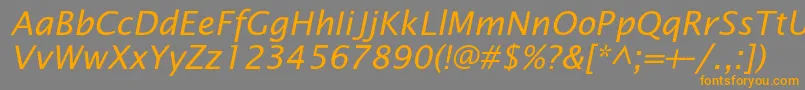 OfficetypesansItalic Font – Orange Fonts on Gray Background