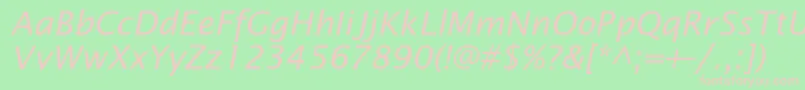 OfficetypesansItalic Font – Pink Fonts on Green Background