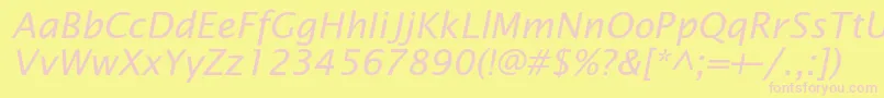 OfficetypesansItalic Font – Pink Fonts on Yellow Background