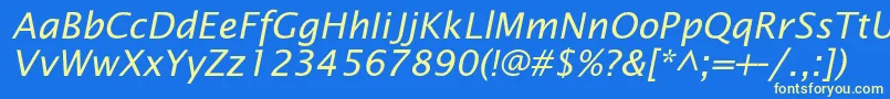 OfficetypesansItalic Font – Yellow Fonts on Blue Background