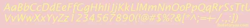 OfficetypesansItalic Font – Yellow Fonts on Pink Background