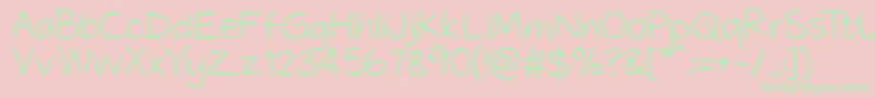 Tidyhand Font – Green Fonts on Pink Background