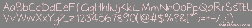 Шрифт Tidyhand – розовые шрифты на сером фоне