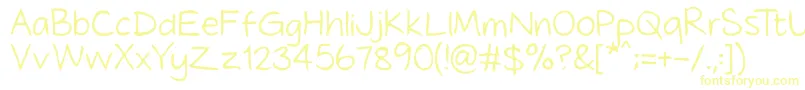 Tidyhand-fontti – keltaiset fontit valkoisella taustalla