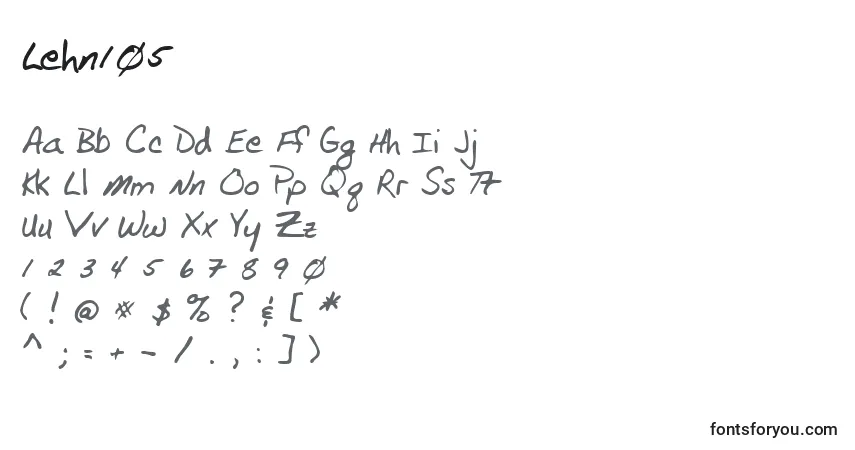 Czcionka Lehn105 – alfabet, cyfry, specjalne znaki