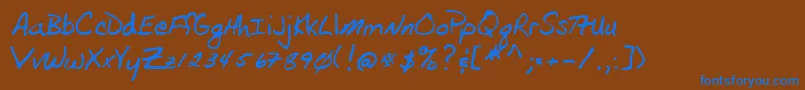 Шрифт Lehn105 – синие шрифты на коричневом фоне