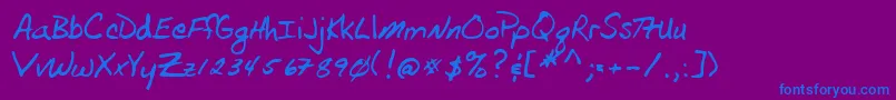 Lehn105 Font – Blue Fonts on Purple Background