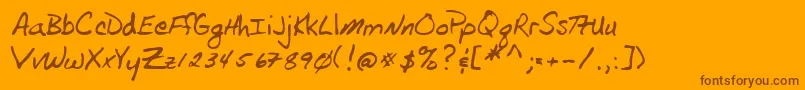 Lehn105 Font – Brown Fonts on Orange Background
