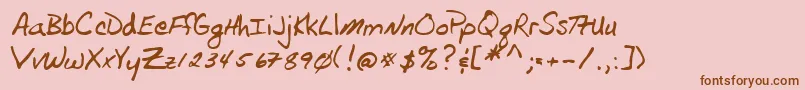 Lehn105 Font – Brown Fonts on Pink Background