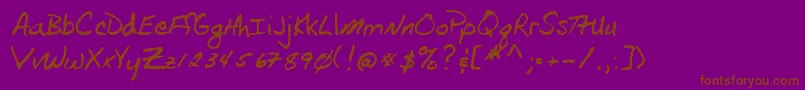 Lehn105 Font – Brown Fonts on Purple Background