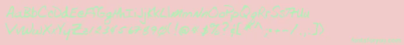 Lehn105 Font – Green Fonts on Pink Background