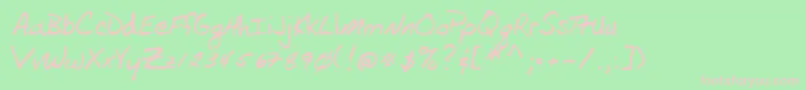Lehn105 Font – Pink Fonts on Green Background