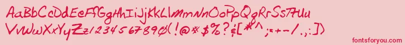 フォントLehn105 – ピンクの背景に赤い文字