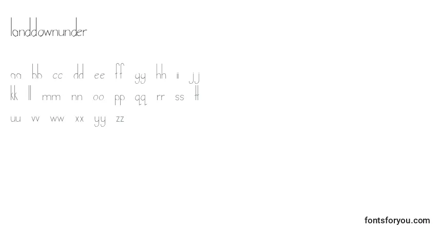 Schriftart LandDownunder – Alphabet, Zahlen, spezielle Symbole