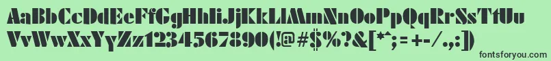 FuturistblackRegular Font – Black Fonts on Green Background