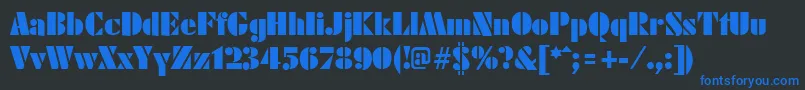 フォントFuturistblackRegular – 黒い背景に青い文字