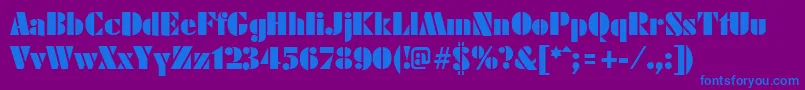 FuturistblackRegular-Schriftart – Blaue Schriften auf violettem Hintergrund
