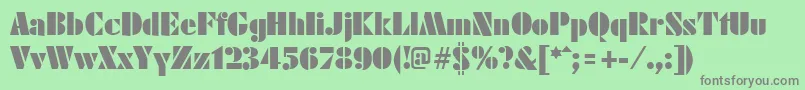 FuturistblackRegular-Schriftart – Graue Schriften auf grünem Hintergrund