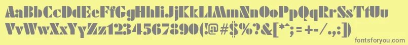 FuturistblackRegular Font – Gray Fonts on Yellow Background