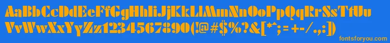 FuturistblackRegular Font – Orange Fonts on Blue Background