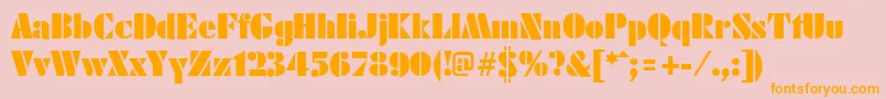 FuturistblackRegular Font – Orange Fonts on Pink Background