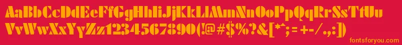 FuturistblackRegular Font – Orange Fonts on Red Background