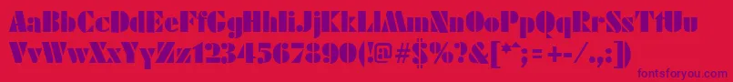 FuturistblackRegular Font – Purple Fonts on Red Background