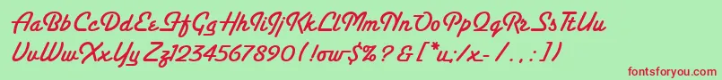 Шрифт SantaFeLetPlain.1.0 – красные шрифты на зелёном фоне