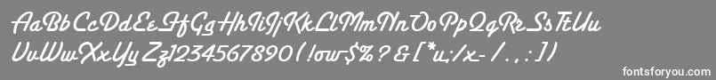 フォントSantaFeLetPlain.1.0 – 灰色の背景に白い文字