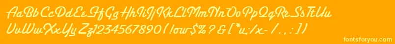 SantaFeLetPlain.1.0-fontti – keltaiset fontit oranssilla taustalla