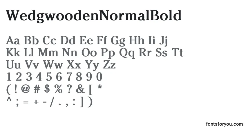 Police WedgwoodenNormalBold - Alphabet, Chiffres, Caractères Spéciaux
