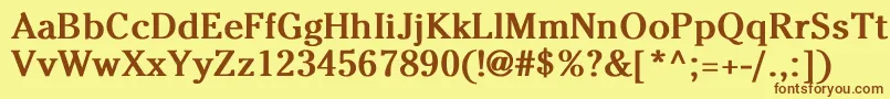 Шрифт WedgwoodenNormalBold – коричневые шрифты на жёлтом фоне