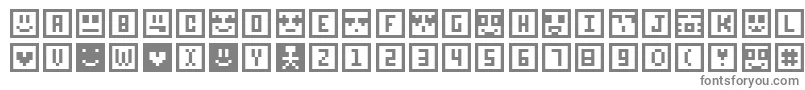 Sqcon-fontti – harmaat kirjasimet valkoisella taustalla