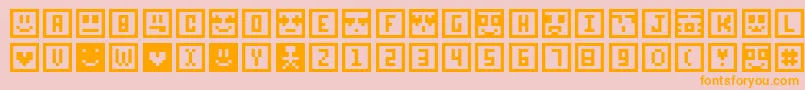 Sqcon Font – Orange Fonts on Pink Background