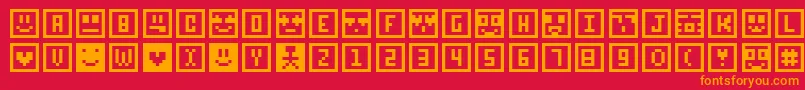 Sqcon Font – Orange Fonts on Red Background