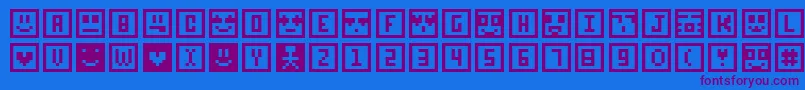 フォントSqcon – 紫色のフォント、青い背景